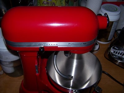 a red kitchen equipment for baking